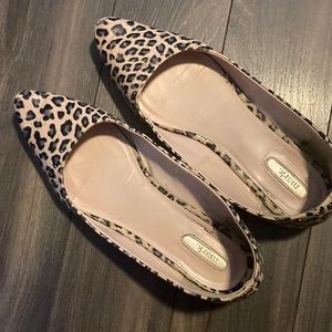 Cheetah Print Flats with Kitten Heel and Pointed Toes